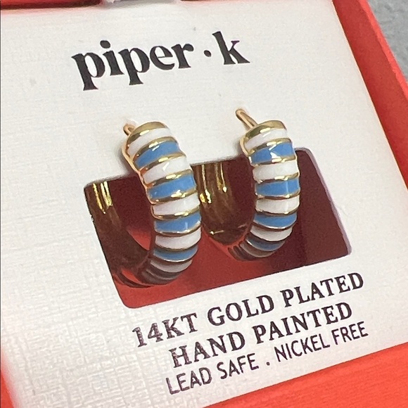 Piper K | Gold Hand Painted Earrings - Picture 4 of 6